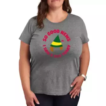 Футболка Plus size "Эльф увидел собаку" Licensed Character, серый