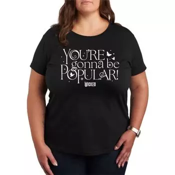 Футболка Plus Size Wicked «Ты будешь популярной» Licensed Character, черный