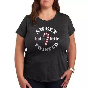 Футболка Plus Sweet But A Little Twisted с рисунком Licensed Character, цвет Charcoal Gray