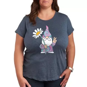 Футболка Plus Tie Dye Gnome с рисунком ромашки Licensed Character, цвет Heather Blue