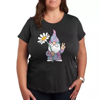 Футболка Plus Tie Dye Gnome с рисунком ромашки Licensed Character, цвет Heather Charcoal