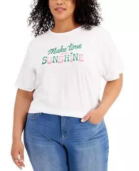 Футболка plus trendy sunshine с графическим принтом ban.do, белый