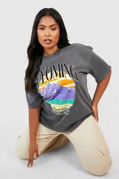 Футболка plus wyoming Boohoo, угольный