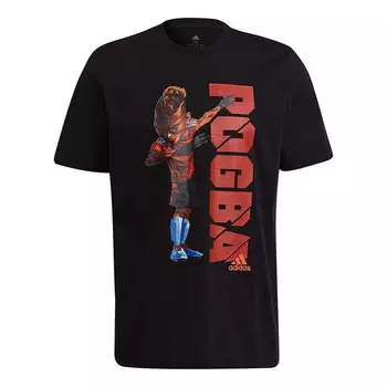 Футболка pogba icon t m soccer/football sports short sleeve black Adidas, черный