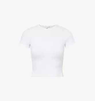 Футболка Pointelle с короткими рукавами из эластичной ткани Good American, белый