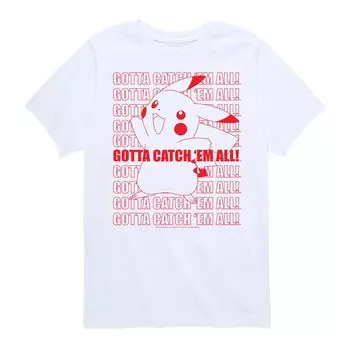 Футболка Pokemon Catch Em All для мальчиков 8–20 лет Pokemon