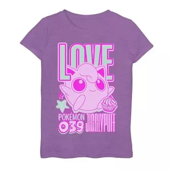Футболка Pokemon Jigglypuff для девочек 039 Love Neon Tee Licensed Character, цвет Purple Berry