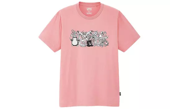 Футболка Pokmon Co-Branded Series унисекс розовая Uniqlo, розовый
