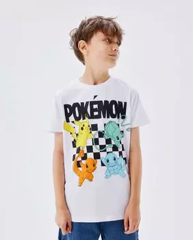 Футболка POKMON для мальчика с короткими рукавами name it, белый