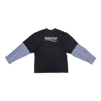 Футболка political campaign layered t-shirt 'black' Balenciaga, черный