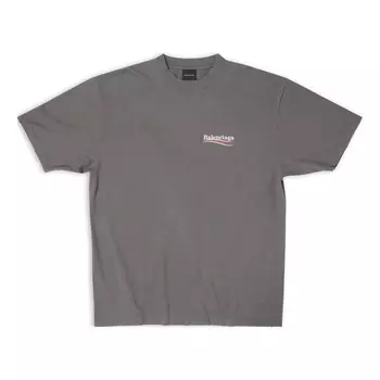 Футболка political campaign t-shirt large fit 'grey' Balenciaga, серый