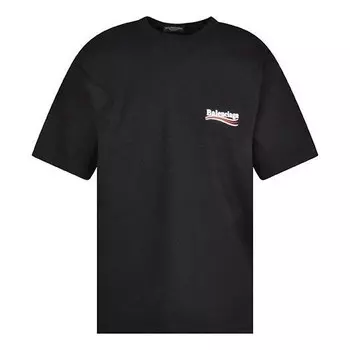 Футболка political campaign t-shirt large fit 'black' Balenciaga, черный