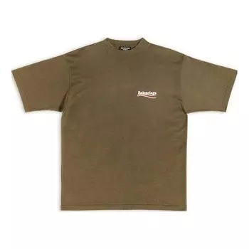 Футболка political campaign t-shirt large fit 'khaki' Balenciaga, хаки