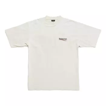 Футболка political campaign t-shirt large fit 'beige' Balenciaga, бежевый