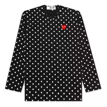 Футболка polka dot long sleeves tee 'black white' Comme Des Garcons Play, черный