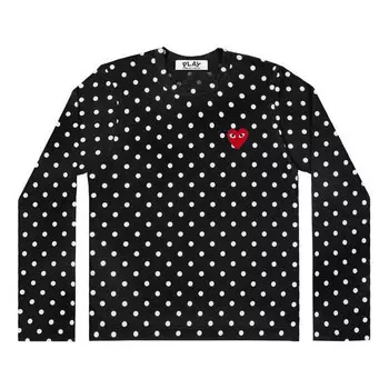 Футболка polka dots long sleeves tee 'black white' Comme Des Garcons Play, черный