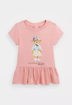 Футболка POLO BEAR COTTON JERSEY PEPLUM T-SHIRT Ralph Lauren, розовый