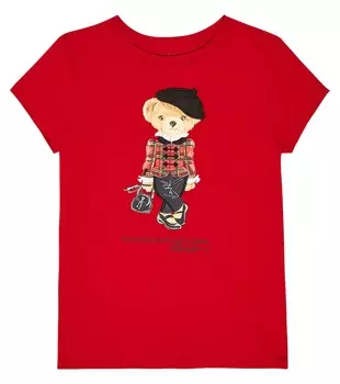 Футболка polo bear из хлопкового джерси Polo Ralph Lauren Kids, красный