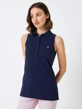 Футболка-поло без рукавов Crew Clothing, темно-синий