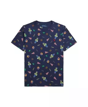 Футболка-поло Big Boys из хлопкового джерси с медведем Polo Ralph Lauren, мультиколор