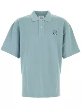 Футболка-поло большого размера с нашивкой на голову лисы Maison Kitsun, синий