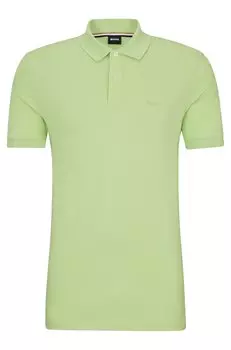 Футболка поло Boss Cotton With Embroidered Logo, светло-зеленый
