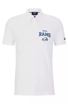 Футболка поло Boss X Nfl Cotton-piqu With Collaborative Branding Rams, белый
