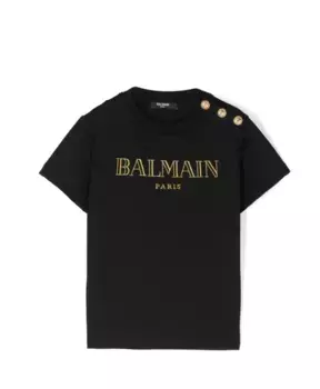 Футболка Поло черного золота AW24 Balmain, черный