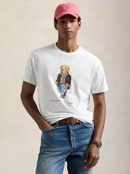 Футболка polo cotton regular fit polo bear из хлопка обычного кроя Ralph Lauren, цвет Cr24 White Exp Bear