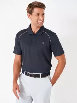 Футболка-поло для гольфа из эластичного пике Crew Clothing, черный