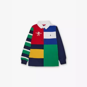Футболка-Поло для регби из хлопка с вышитым логотипом для мальчиков Polo Ralph Lauren, красный
