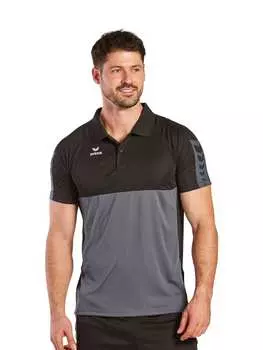 Футболка поло erima, цвет slate grey/schwarz