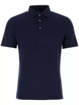 Футболка-поло Fedeli из хлопка с короткими рукавами, синий