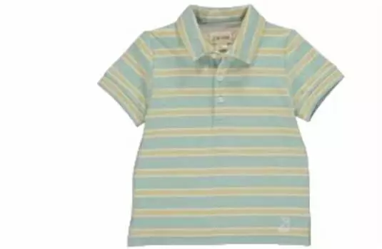 Футболка-поло Flagstaff для мальчиков в полоску шалфея, листьев и белого цвета ME & HENRY