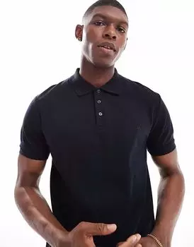 Футболка-поло French Connection с короткими рукавами в стиле попкорн темно-синего цвета French Connection Mens