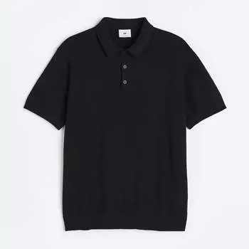 Футболка-поло H&M Regular Fit, черный