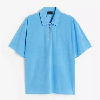 Футболка поло H&M Regular Fit Terry, голубой