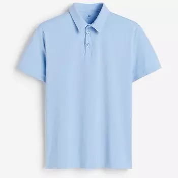 Футболка поло H&M Slim Fit, голубой