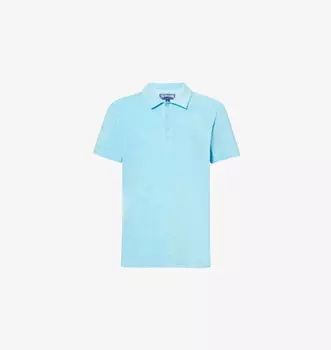 Футболка-Поло из хлопчатобумажной махровой ткани с вышитым логотипом Phoenix Vilebrequin, цвет santorin