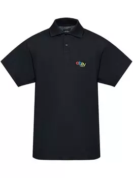 Футболка-поло из хлопка Balenciaga x eBay, черный
