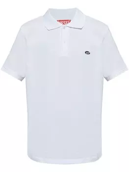 Футболка-поло из хлопка с аппликацией логотипа Diesel, белый