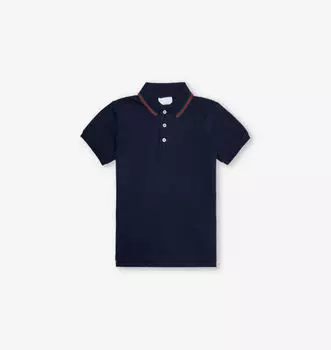 Футболка-Поло из хлопка с короткими рукавами и принтом Web Stripes для детей 4–12 лет Gucci, мультиколор