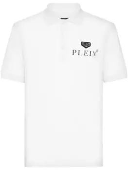 Футболка-поло из хлопка с логотипом Philipp Plein, белый
