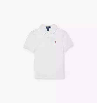 Футболка-Поло из хлопкового джерси с фирменной вышивкой для мальчиков Polo Ralph Lauren, белый