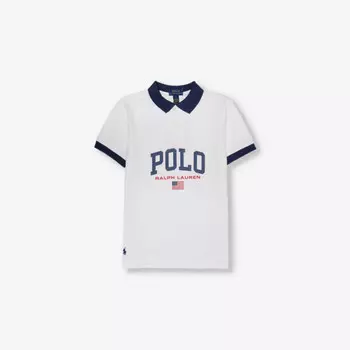 Футболка-Поло из хлопкового джерси с вышитым логотипом для мальчиков Polo Ralph Lauren, белый