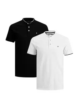 Футболка поло Jack & Jones, белый/черный