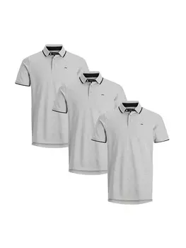 Футболка поло Jack & Jones, цвет light grey melange