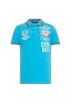 Футболка поло классного дизайна CIPO & BAXX, цвет Turquoise