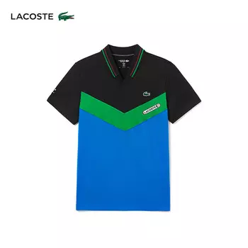 Футболка-поло Lacoste, черный / зеленый / синий