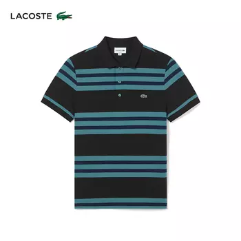Футболка-поло Lacoste в полоску, синий/черный